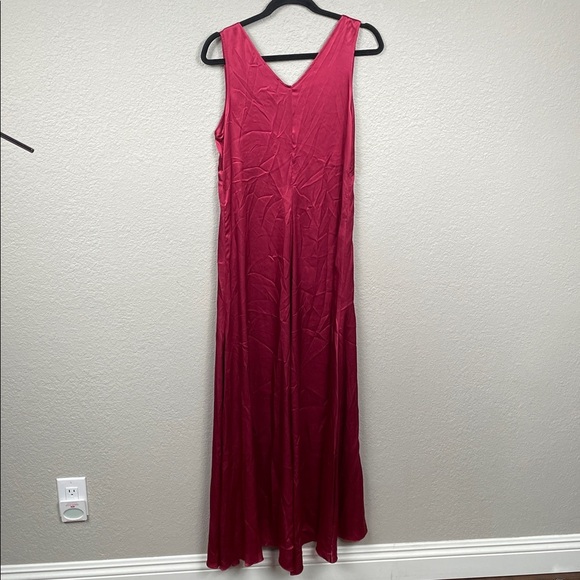 NWT Semicouture Red Berry Satin Silk Maxi Dress Lingerie Slip Sz 40 - Picture 5 of 12
